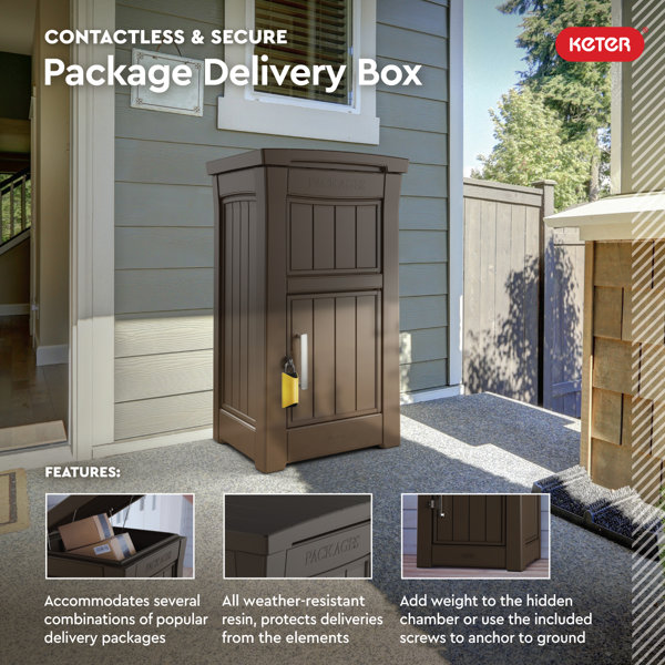 Keter Secure Package Delivery Lockable Box For Porch Or Office with